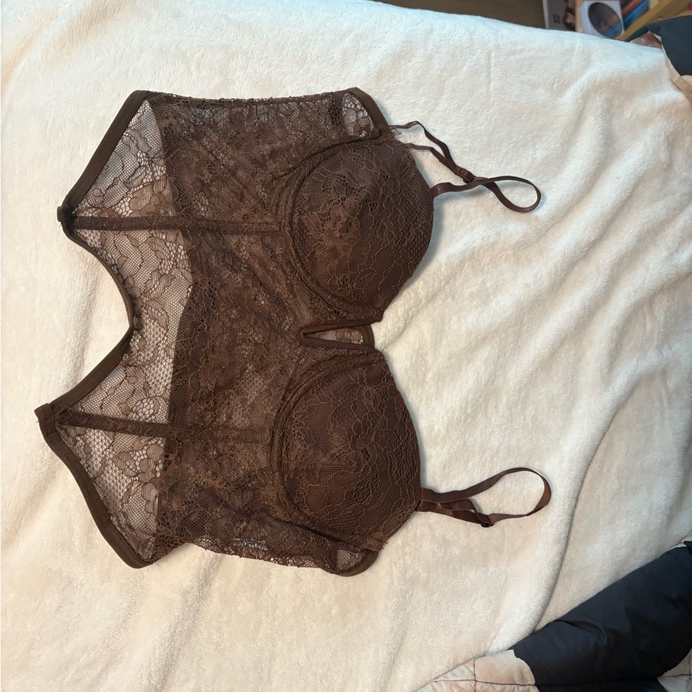 Lace Bralette in Brown